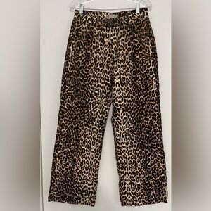 Leopard Print Straight Leg Pants